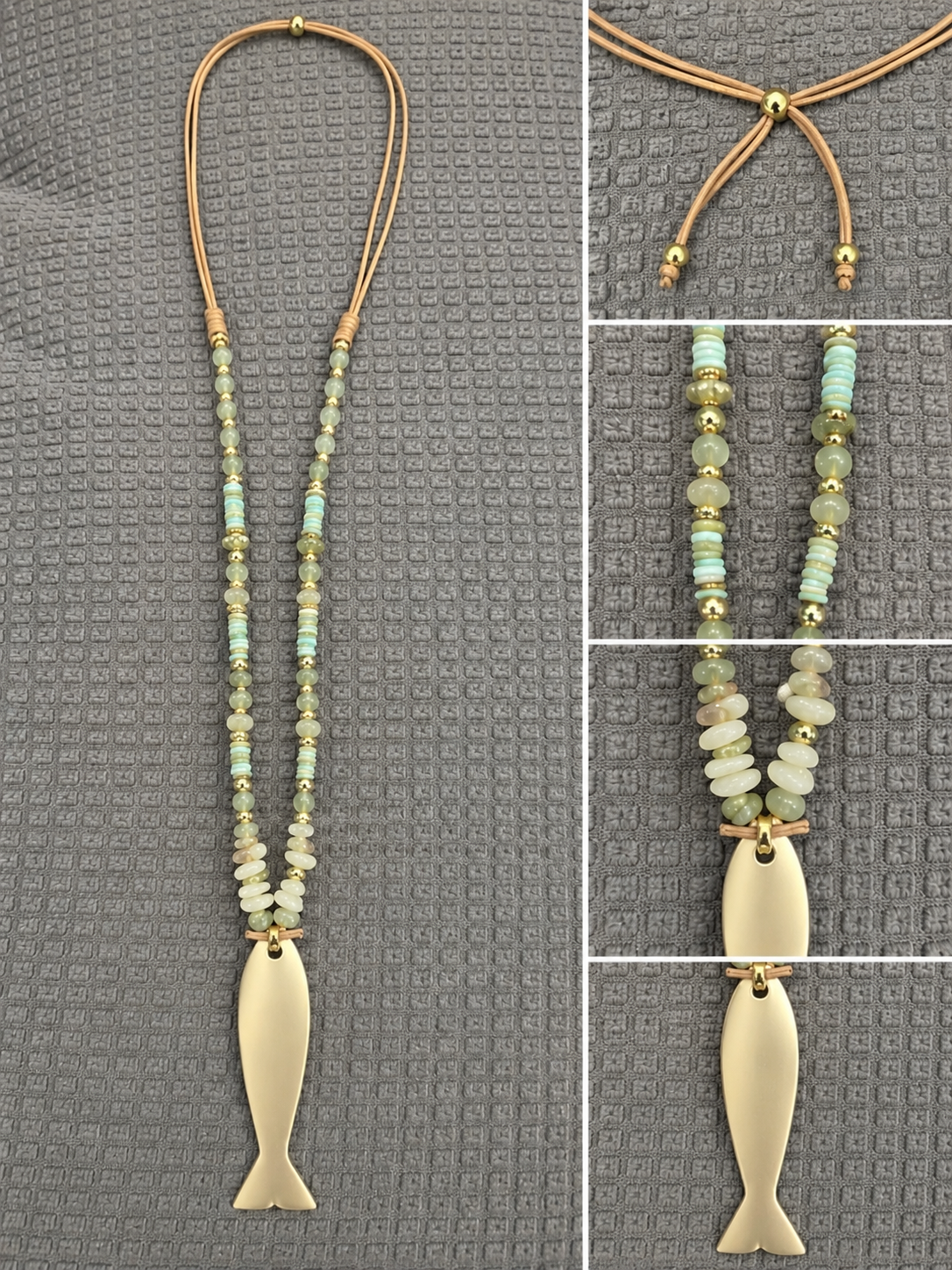Collar largo | Pez con Piedras