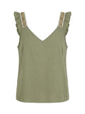 Blusa de Algodón con Tirantes Bordados