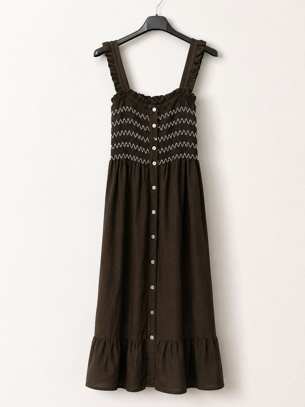 VESTIDO MIDI | NIDO DE ABEJA CON BORDADOS