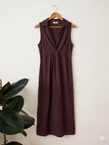 VESTIDO MIDI | CUELLO CAMISA CON NUDO
