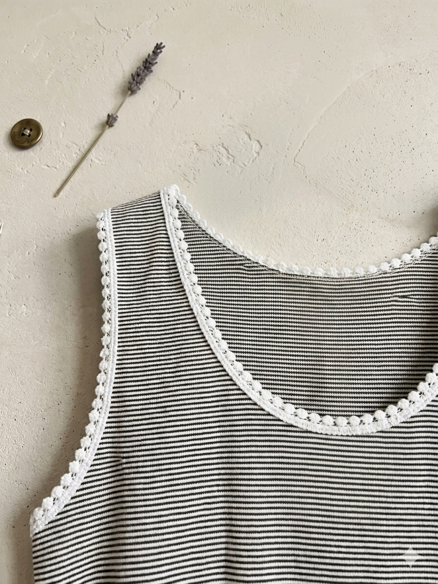 Camiseta de Tirantes con Detalle de Bolitas
