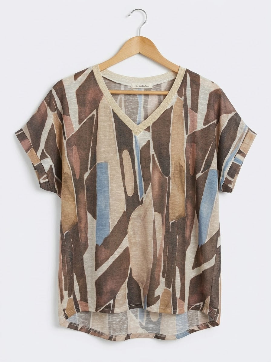 CAMISETA ESTAMPADA | CUELLO V
