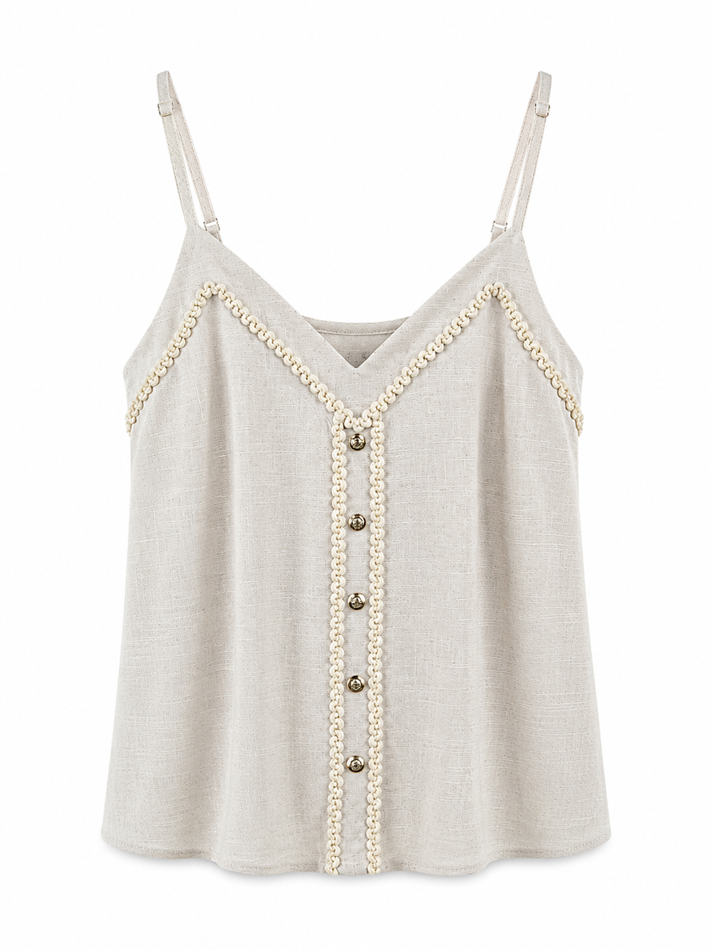 Top de Tirantes | Detalle de Botones y Ribete
