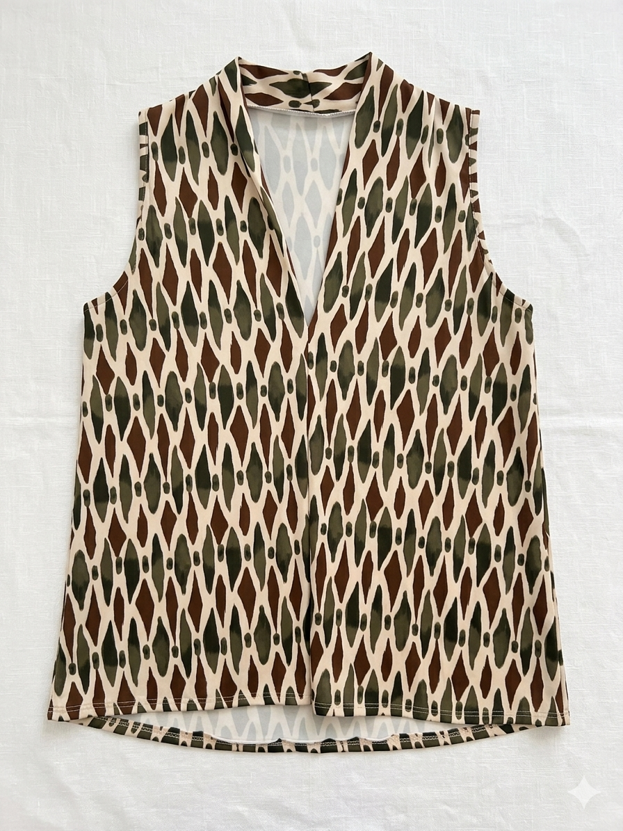 Blusa punto frío sin mangas
