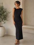 Vestido Largo | Fruncido Sin Mangas