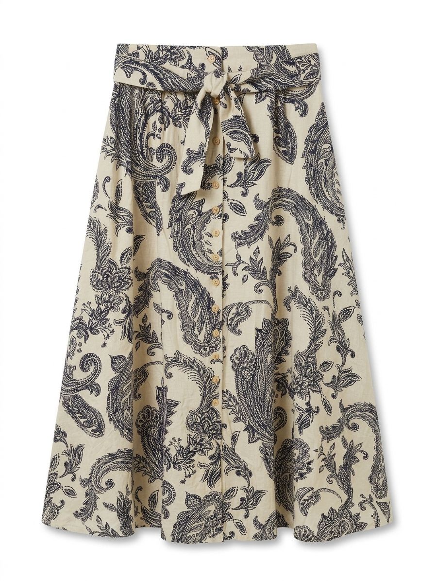 Falda Midi Estampado Cachemira