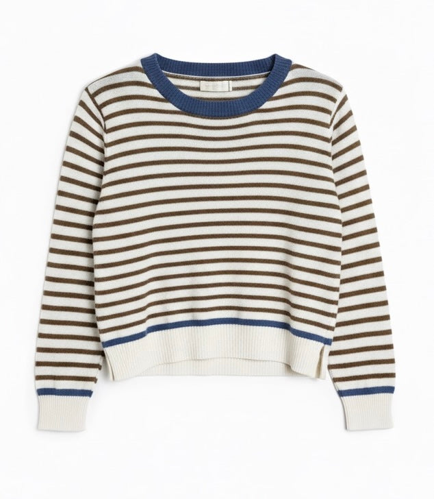 Jersey rayas cuello azul