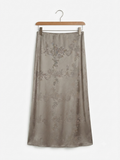 Falda midi | Satinada Jacquard