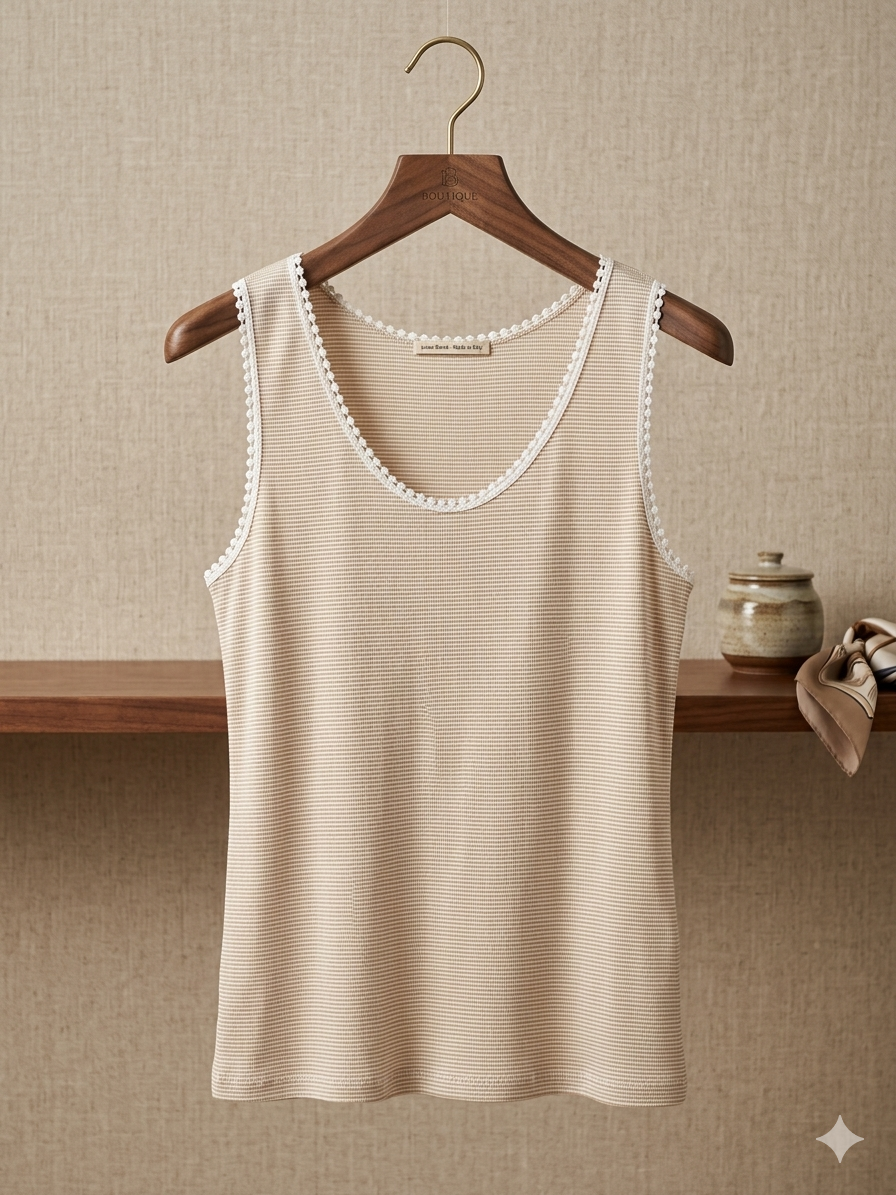 Camiseta de Tirantes con Detalle de Bolitas