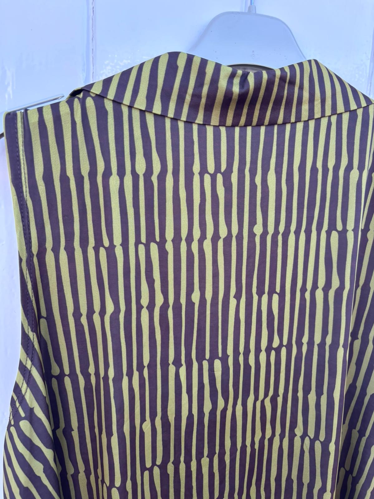 Blusa Punto Frío | Estampado Sin Mangas Cuello Camisa