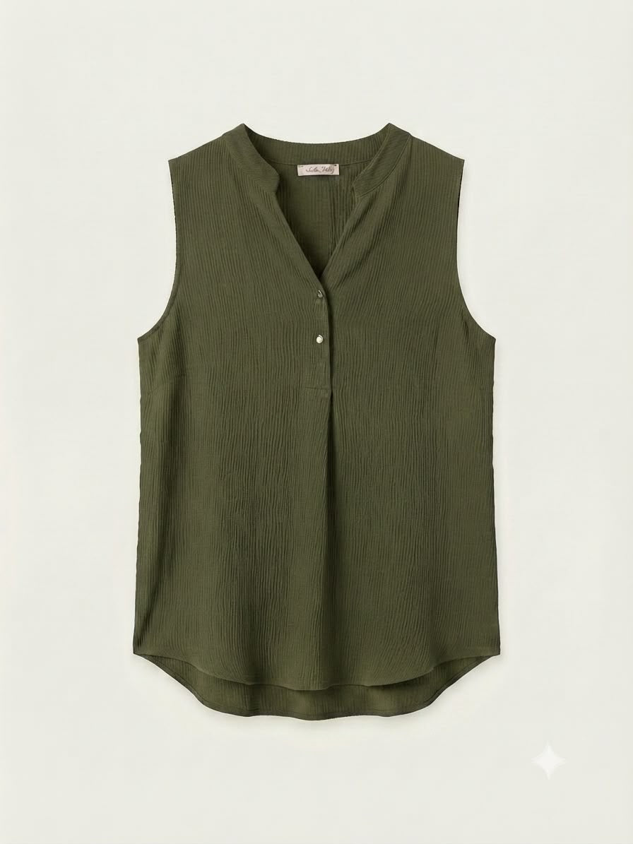 Blusa sin mangas | Cuello Mao