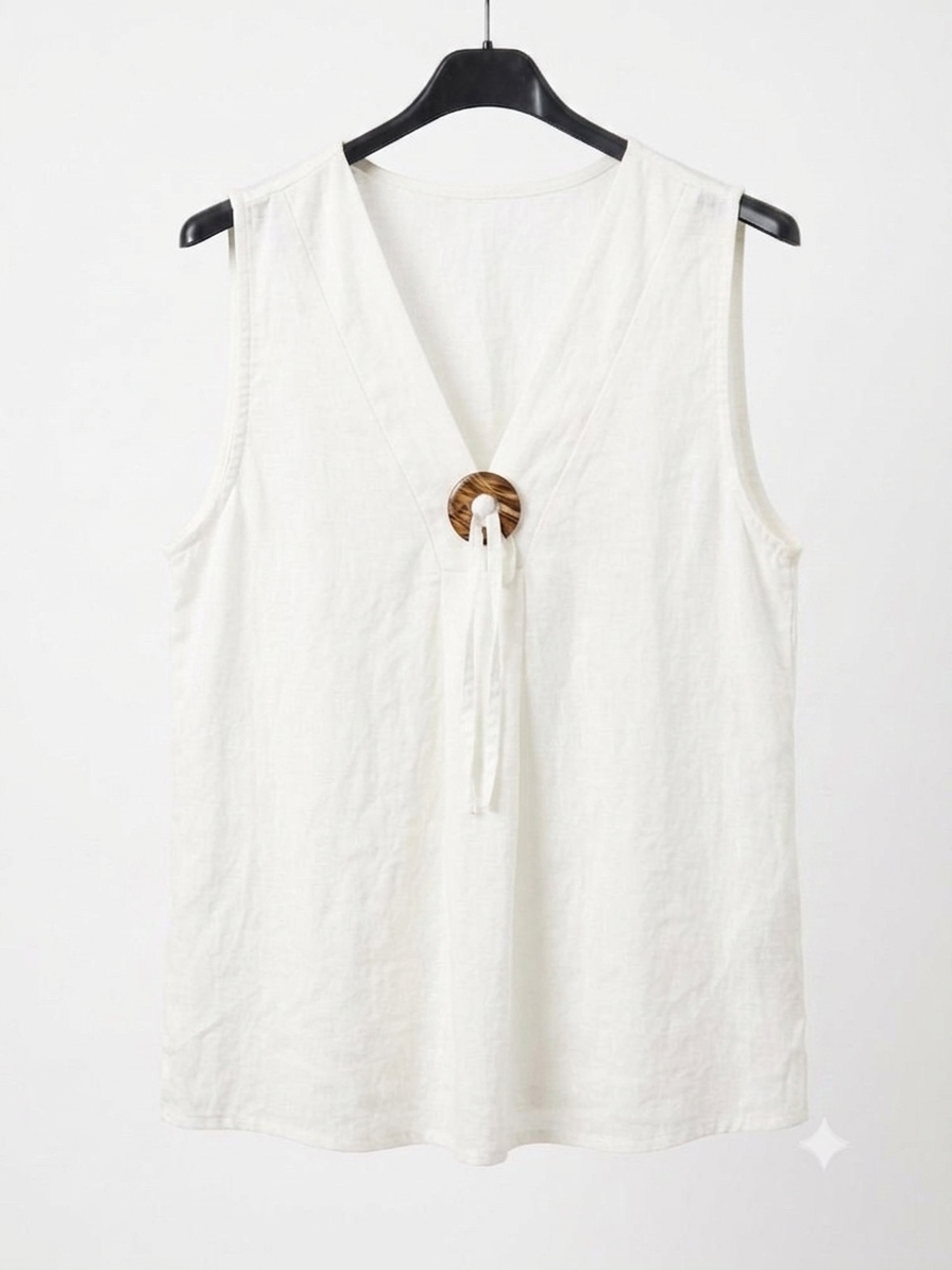 Blusa Fluida | Botón coco en viscosa