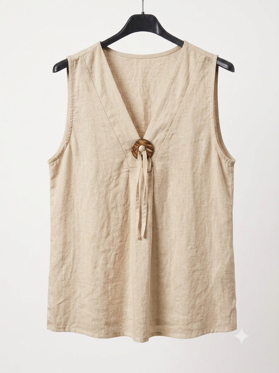 Blusa Fluida | Botón coco en viscosa