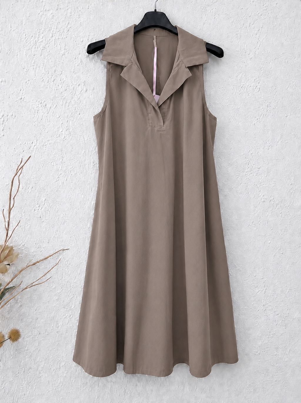 Vestido corto | Gabardina Fina y Cuello camisa