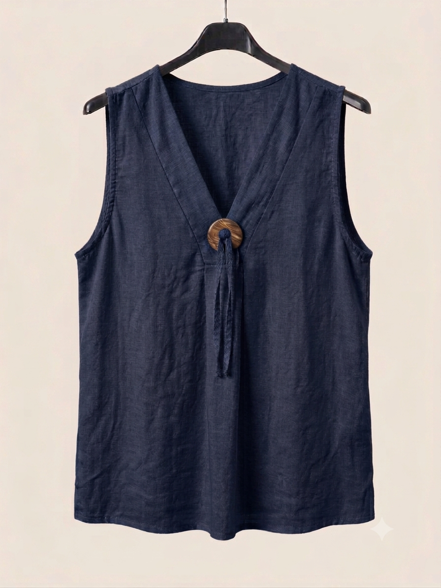 Blusa Fluida | Botón coco en viscosa