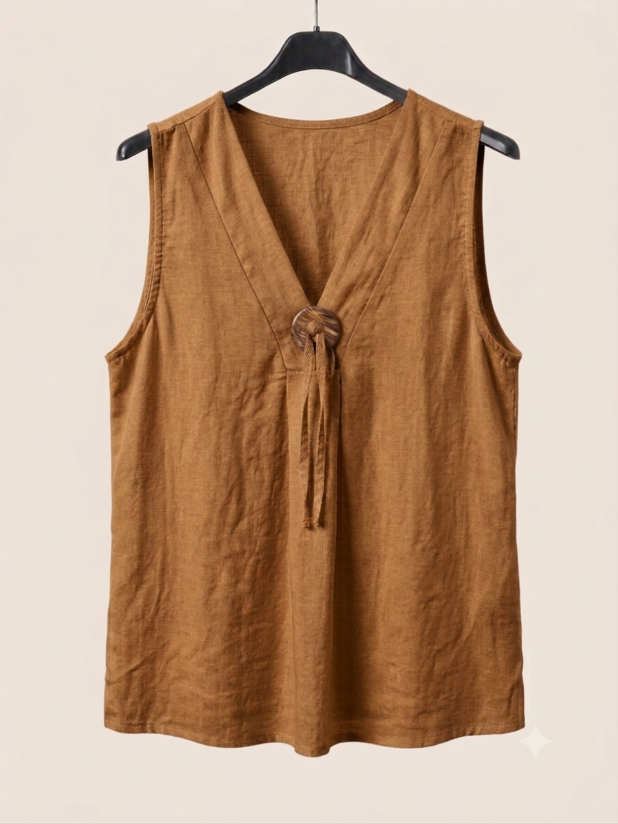 Blusa Fluida | Botón coco en viscosa