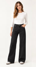 Pantalón Tejano Negro | Wide Leg