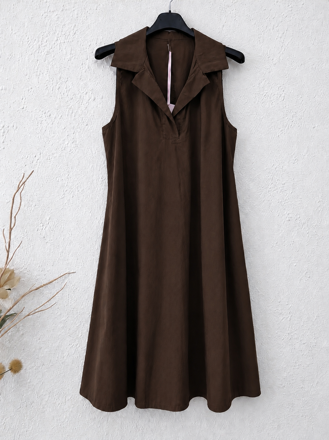 Vestido corto | Gabardina Fina y Cuello camisa