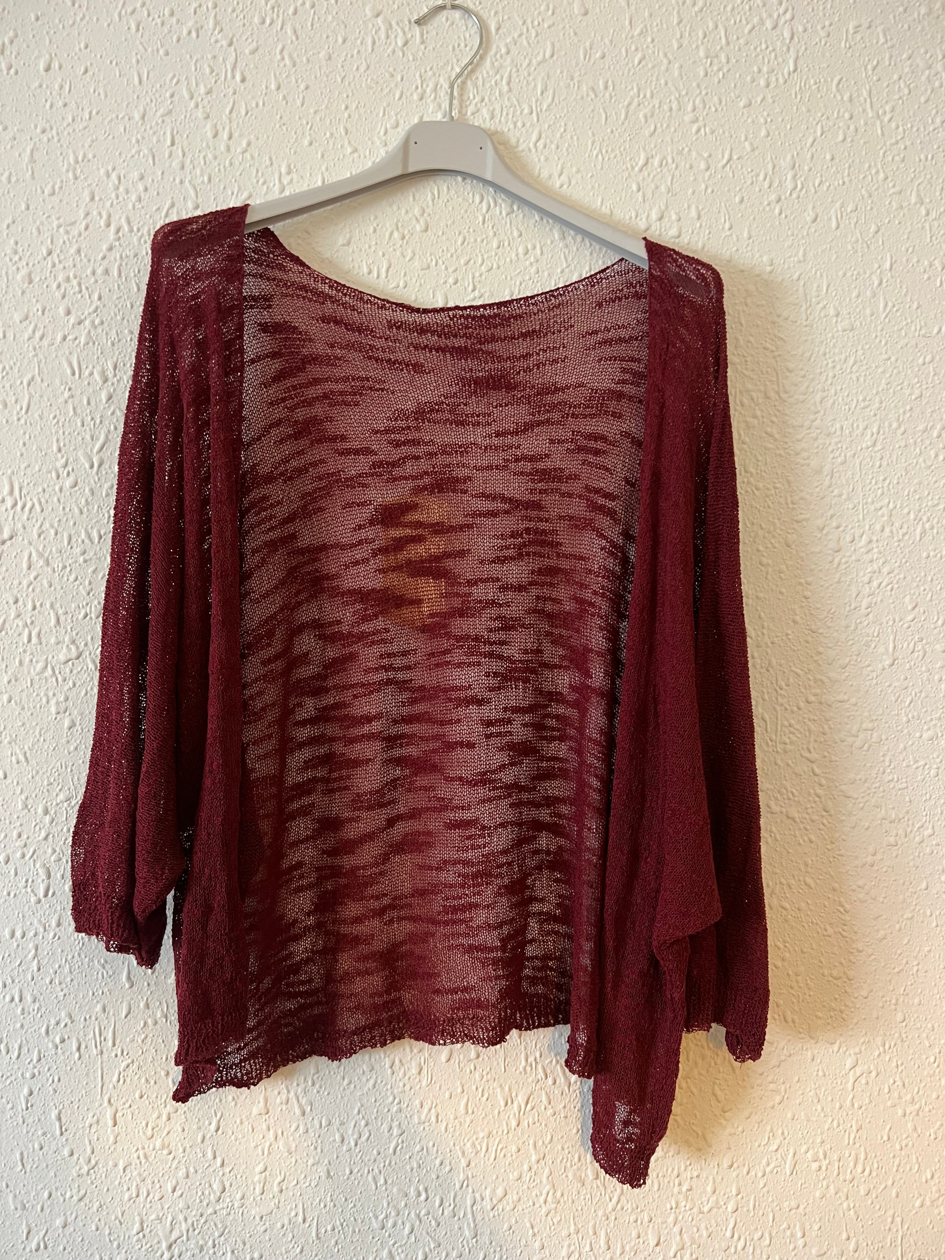 Chaqueta Abierta de Punto Fino