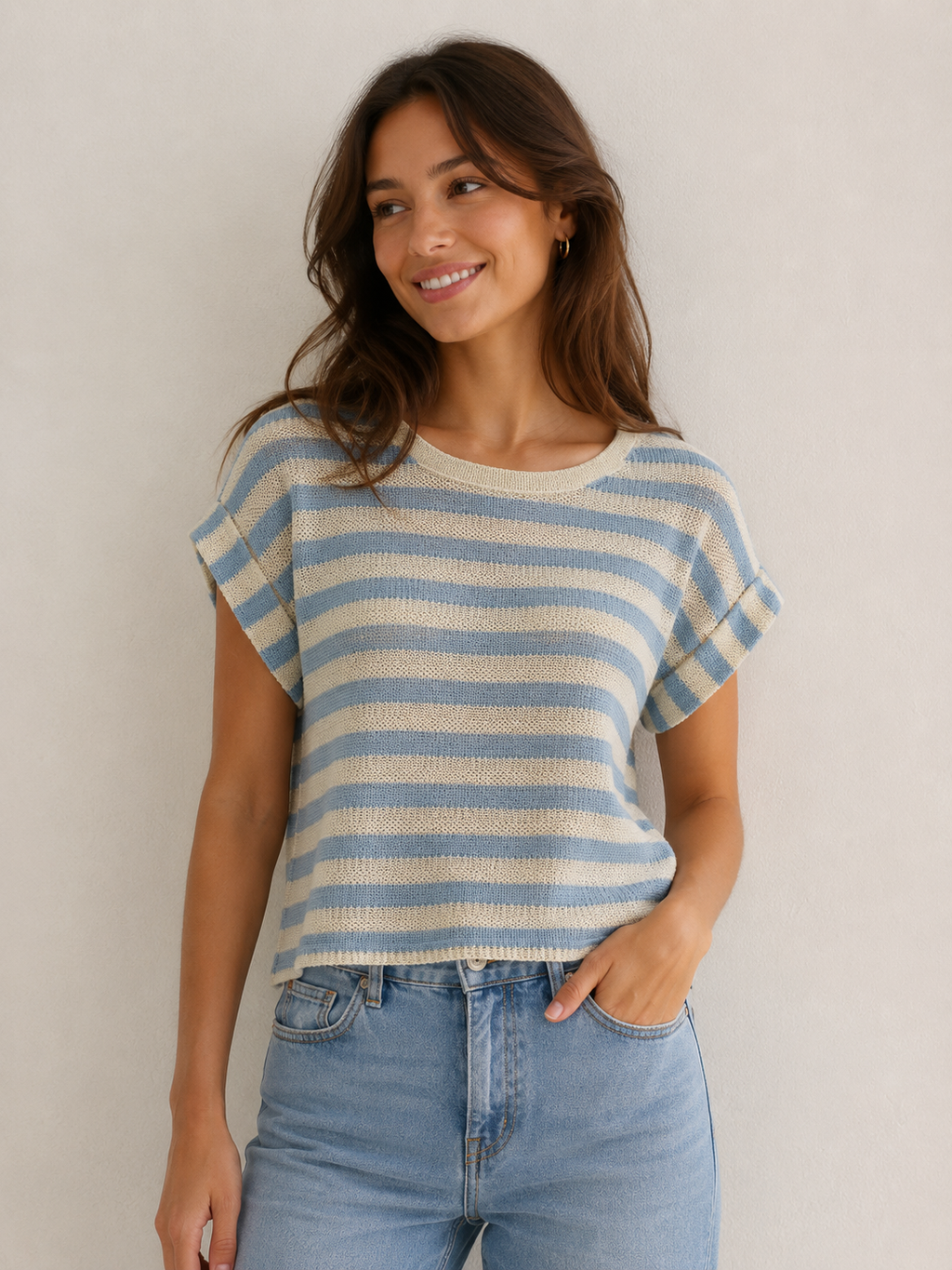 Camiseta de Punto Rayado