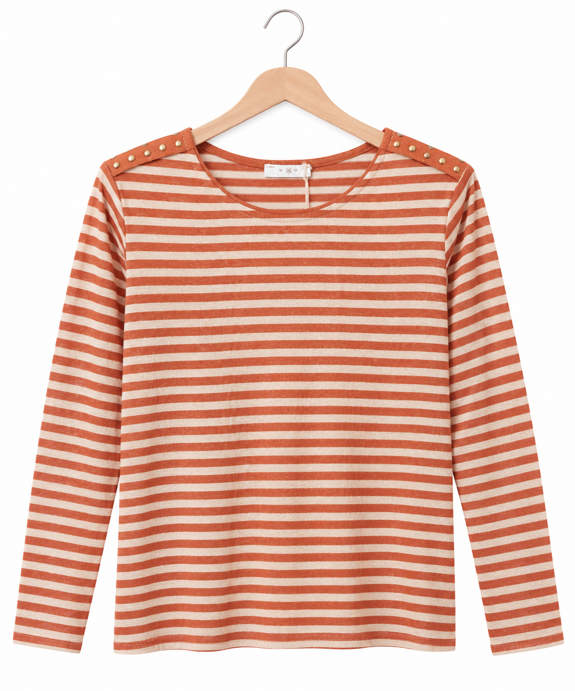 Camiseta de rayas | con detalle de tachuelas