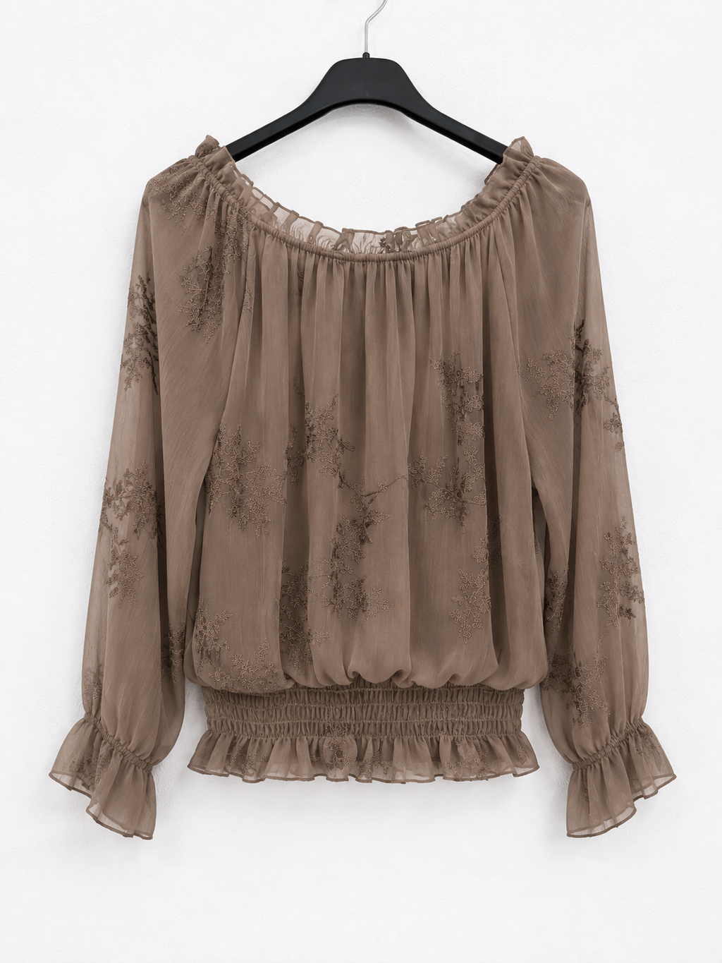Blusa floral | goma y manga larga