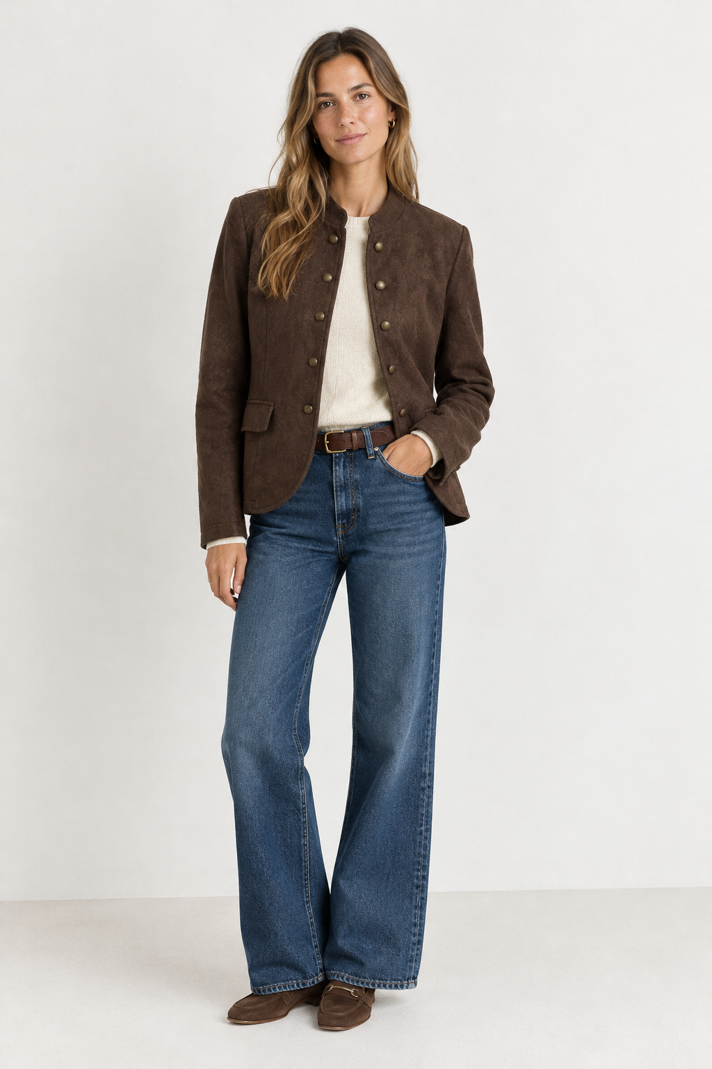 Chaqueta de Antelina | Estilo Napoleón con Botones