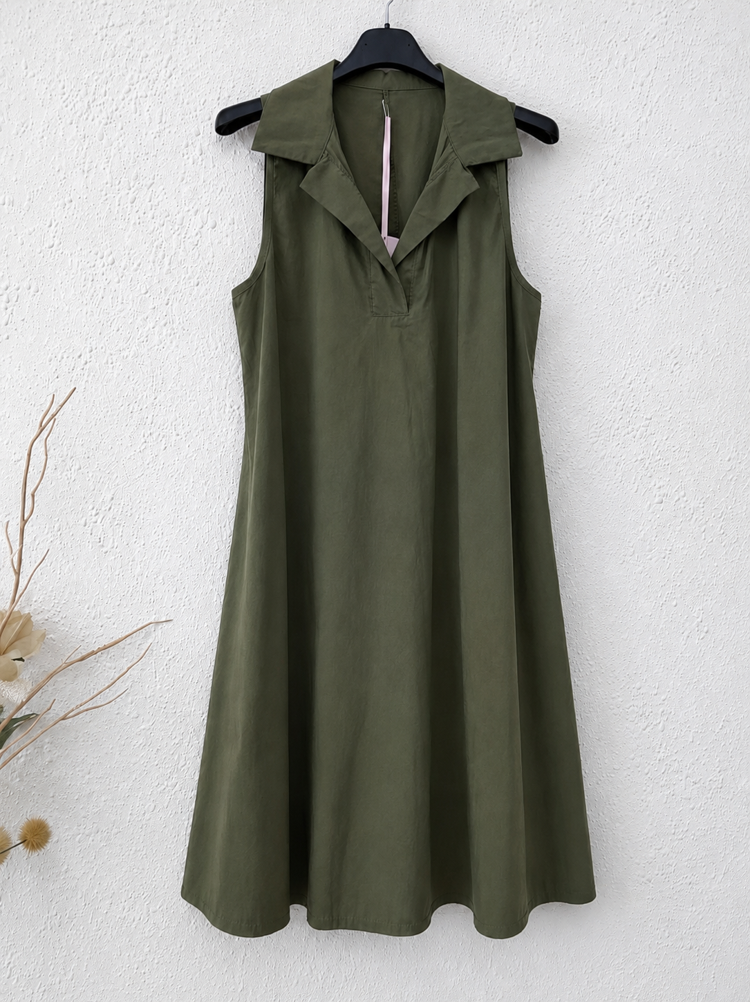 Vestido corto | Gabardina Fina y Cuello camisa