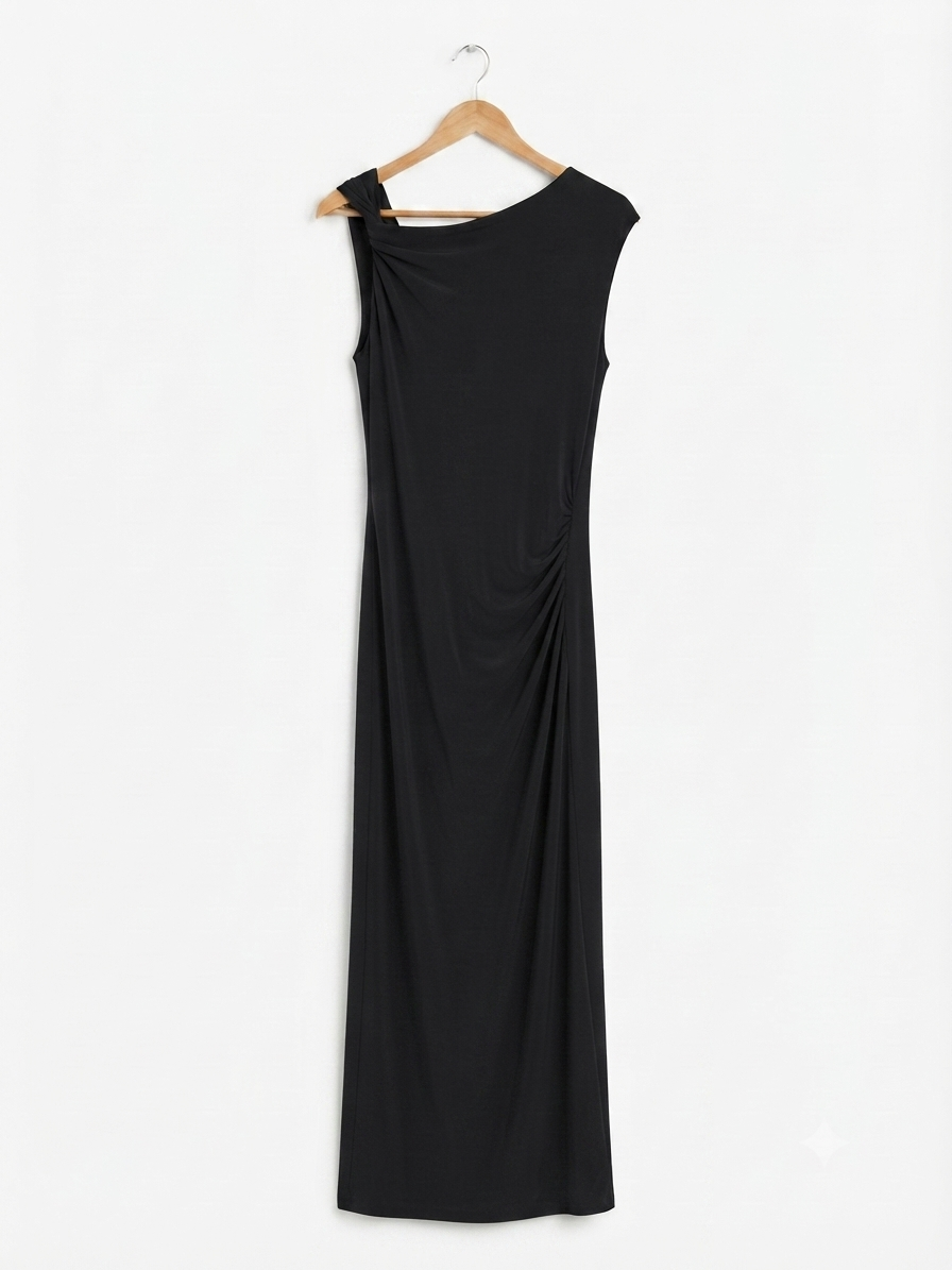 Vestido Largo | Fruncido Sin Mangas
