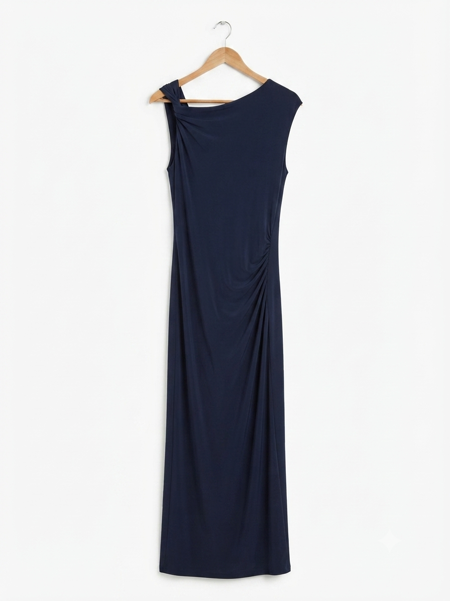Vestido Largo | Fruncido Sin Mangas