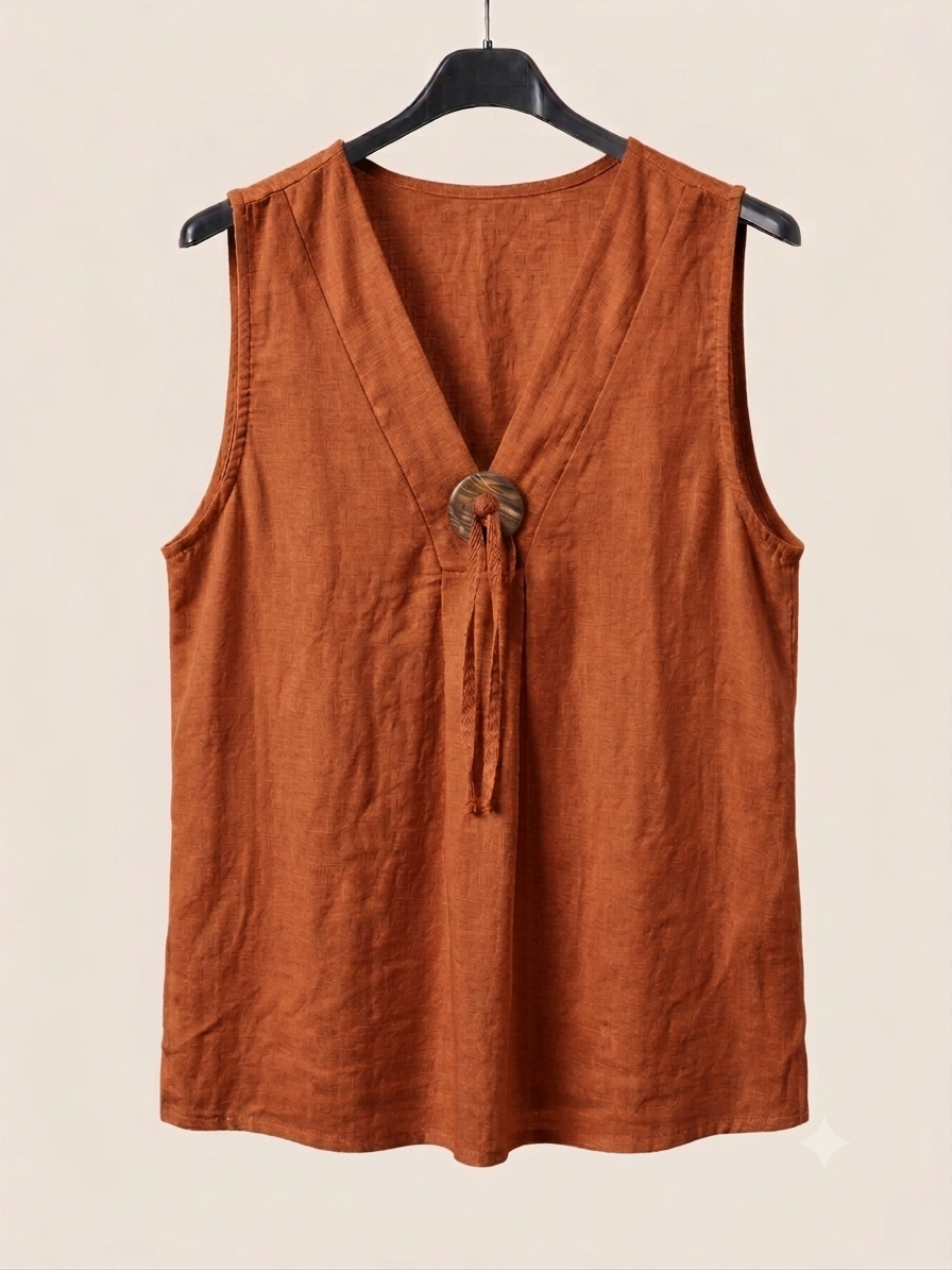 Blusa Fluida | Botón coco en viscosa