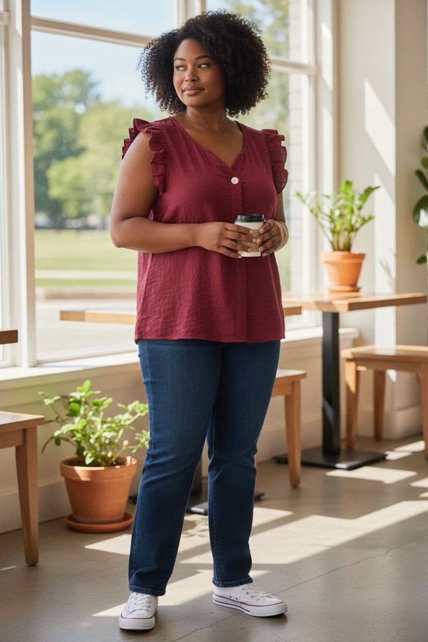 Blusa Curvy Chic con Volantes