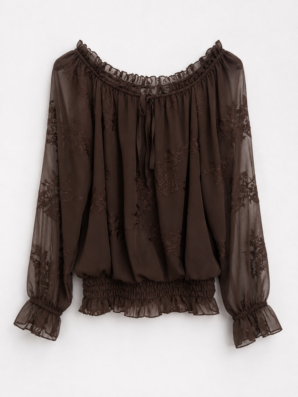 Blusa floral | goma y manga larga