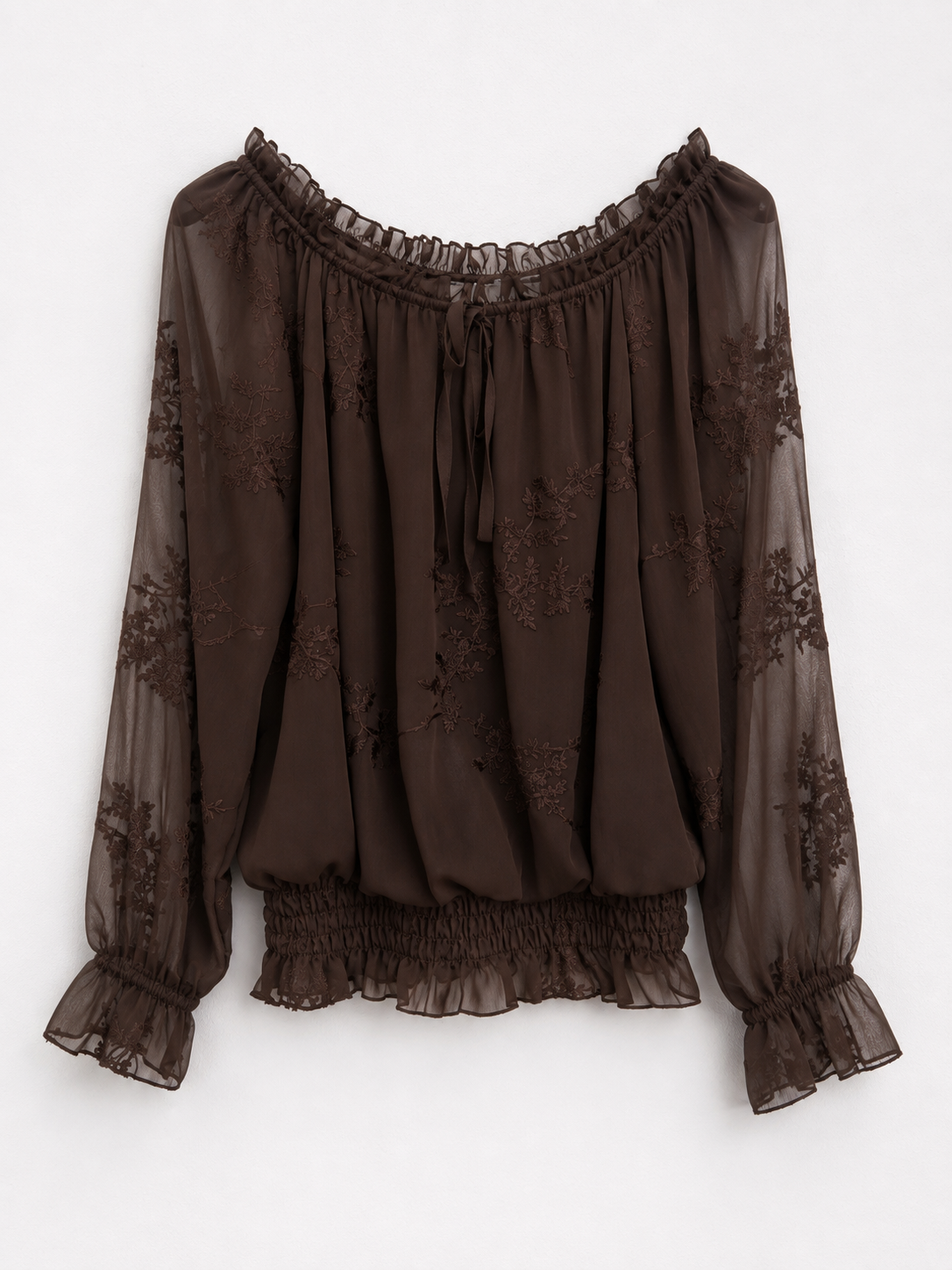 Blusa floral | goma y manga larga