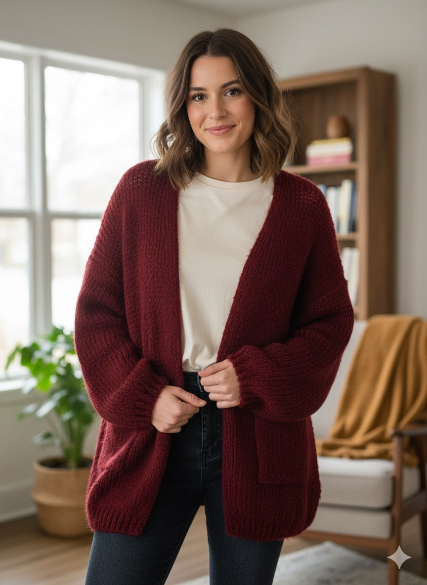 Cárdigan de punto grueso