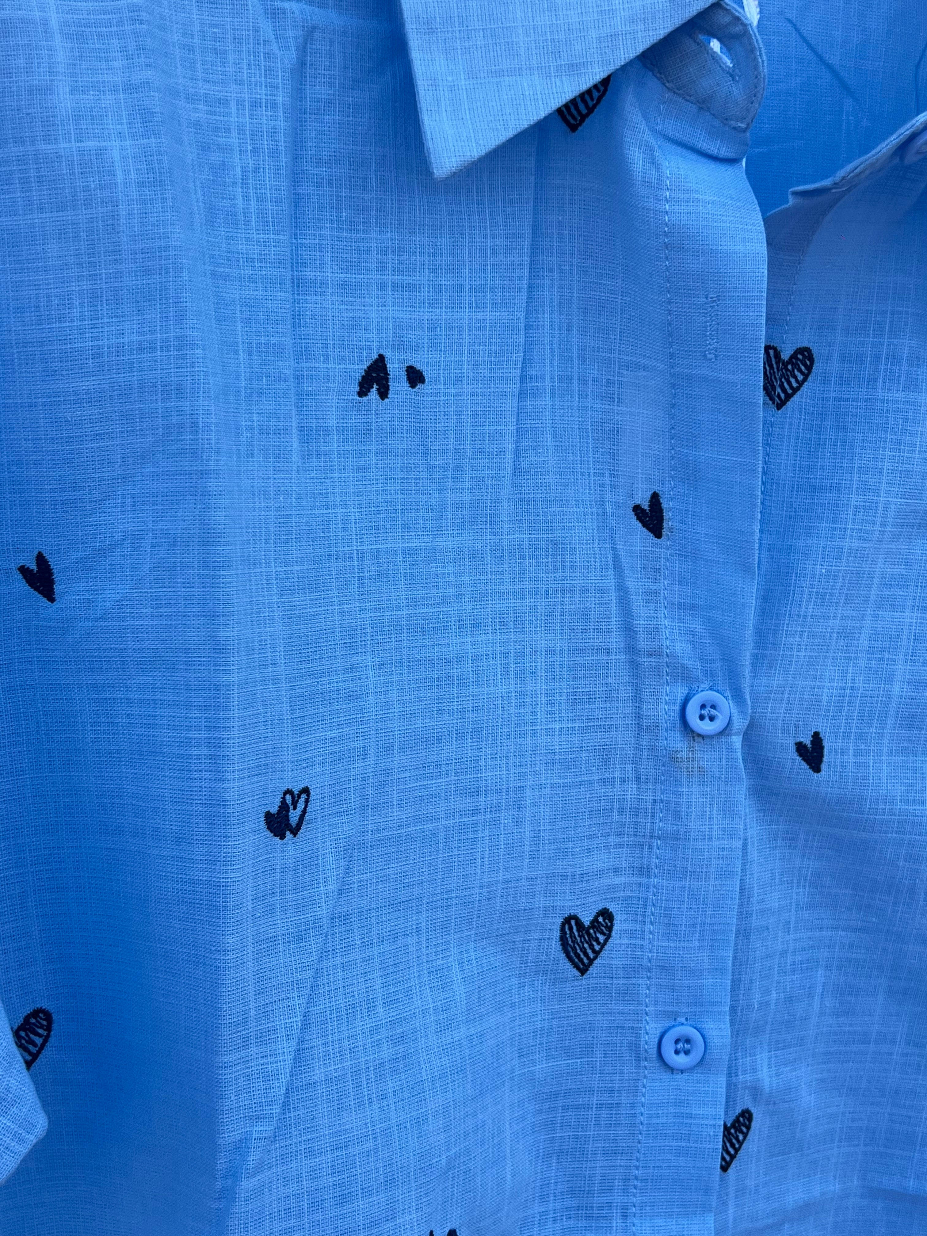 Camisa | corazones bordados