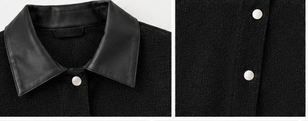 Chaqueta de Punto | Cuello Efecto Piel