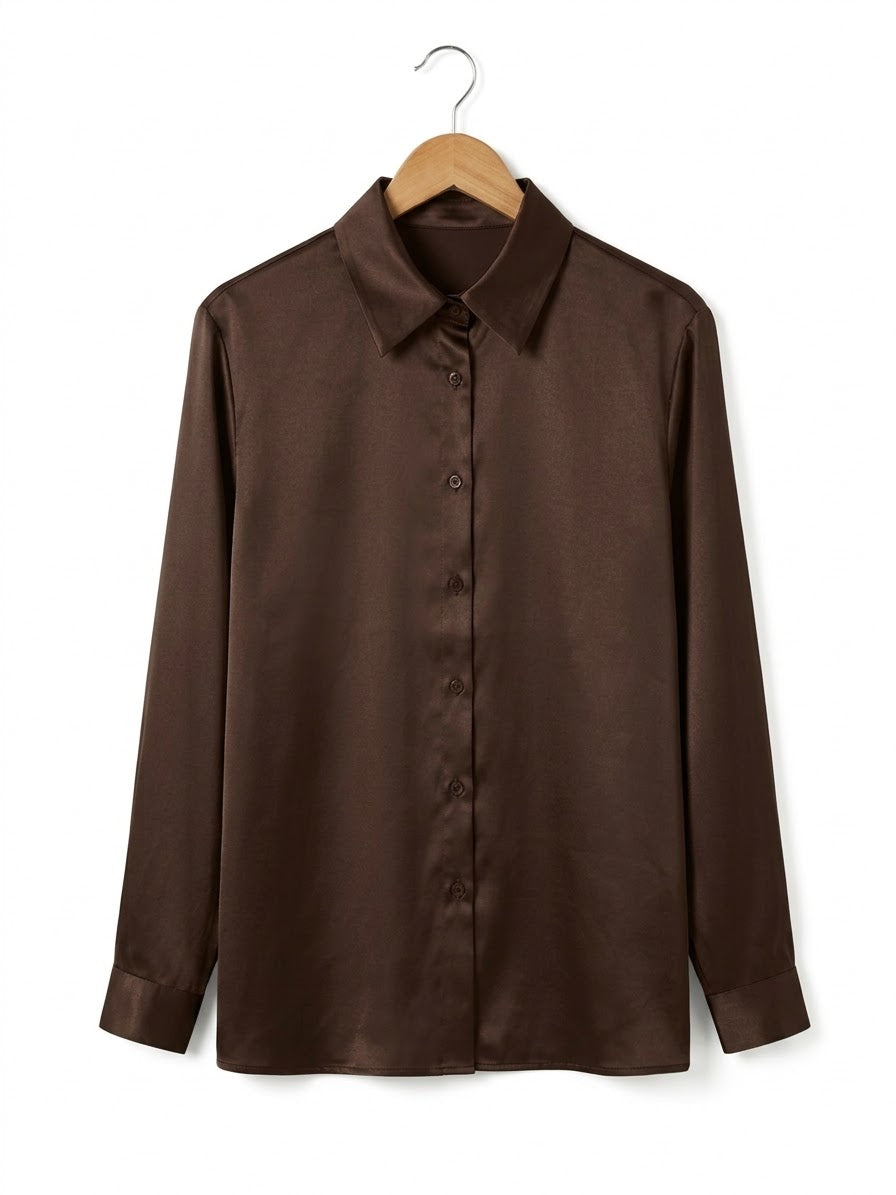 Camisa Satinada Fluida | Textura Arrugada