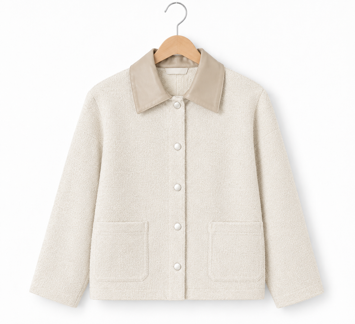 Chaqueta de Punto | Cuello Efecto Piel