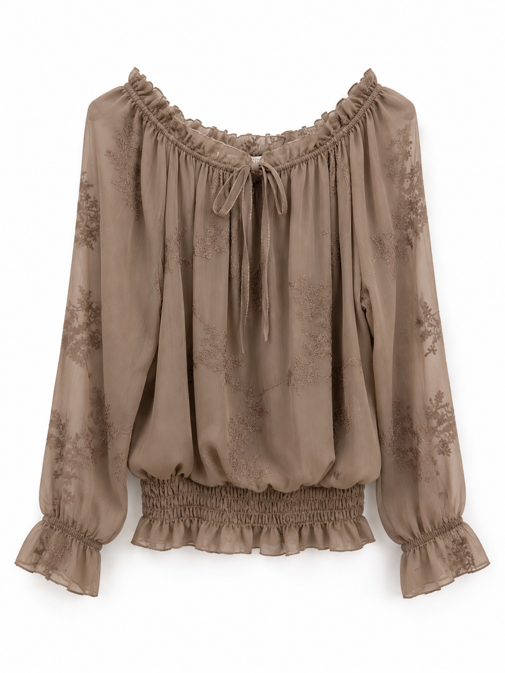 Blusa floral | goma y manga larga