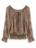 Blusa floral | goma y manga larga