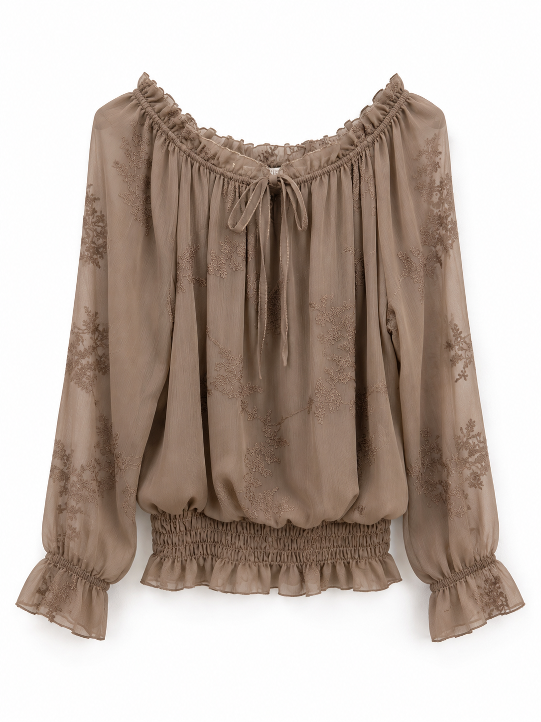 Blusa floral | goma y manga larga