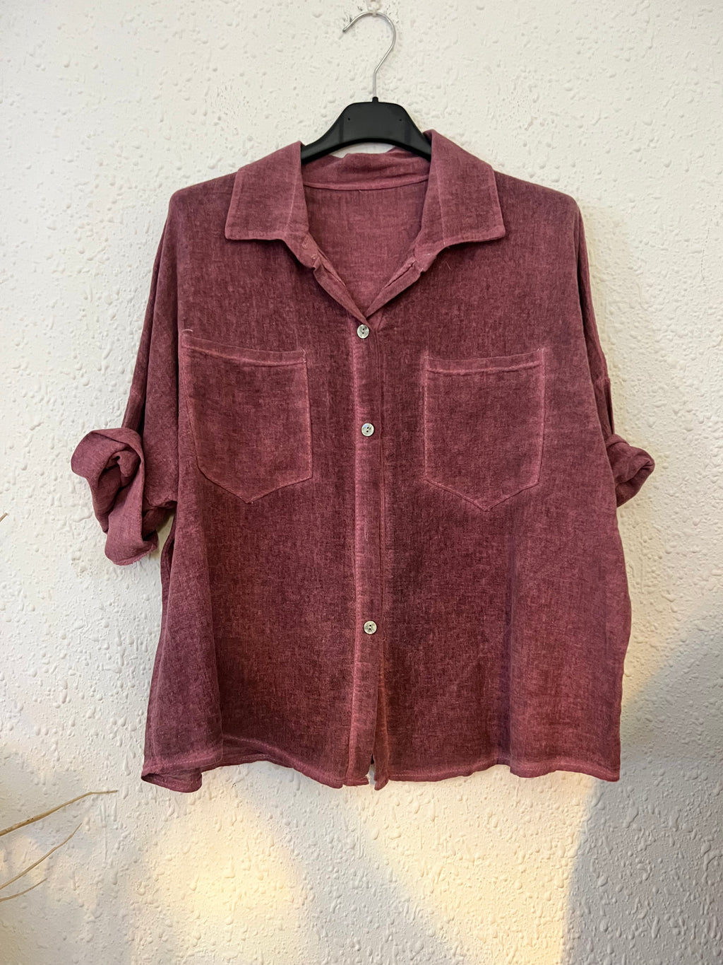 Camisa Oversize Algodón Efecto Lino