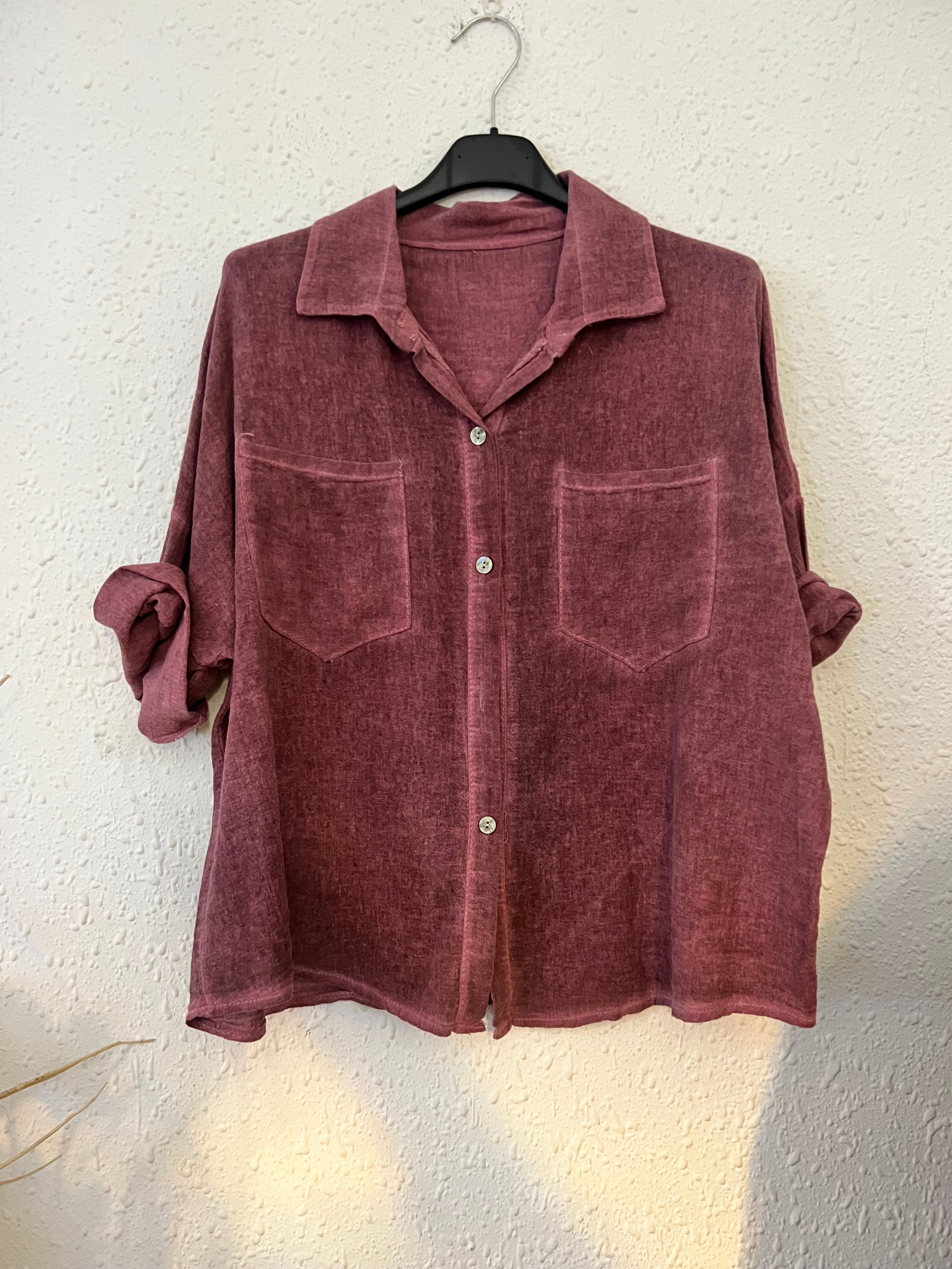 Camisa Oversize Algodón Efecto Lino