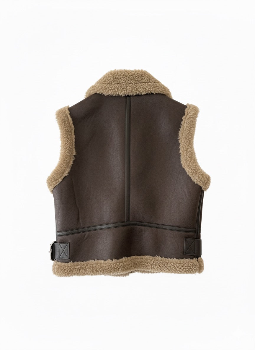 Chaleco biker borreguito