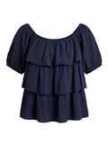 Blusa de Volantes con Hombros Descubiertos