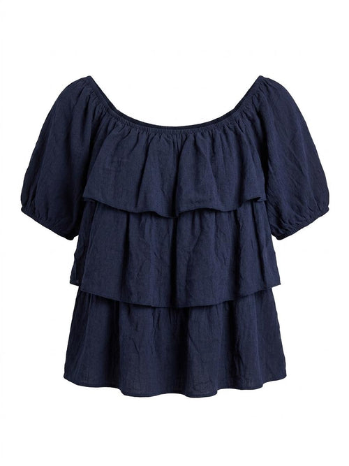 Blusa de Volantes con Hombros Descubiertos