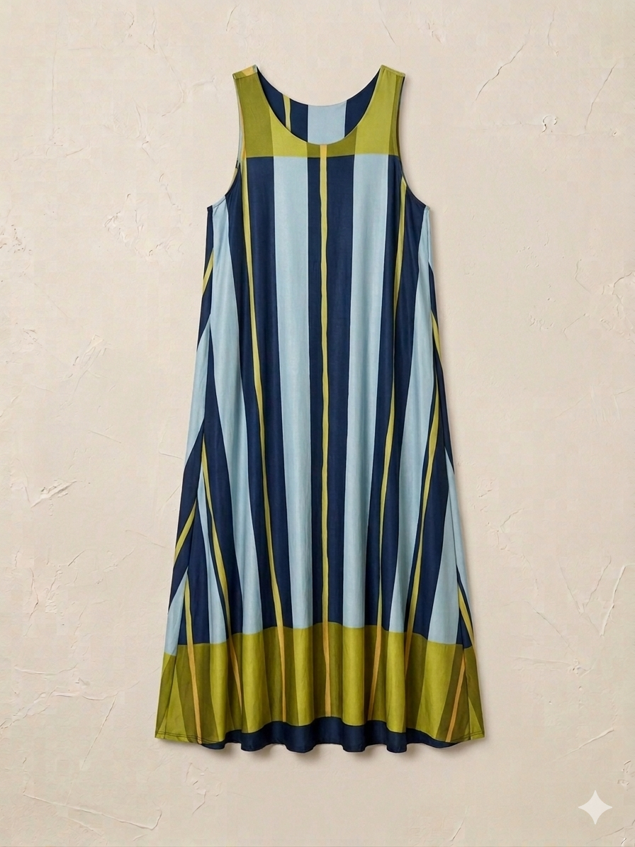 Vestido Largo | Punto Frío Rayas