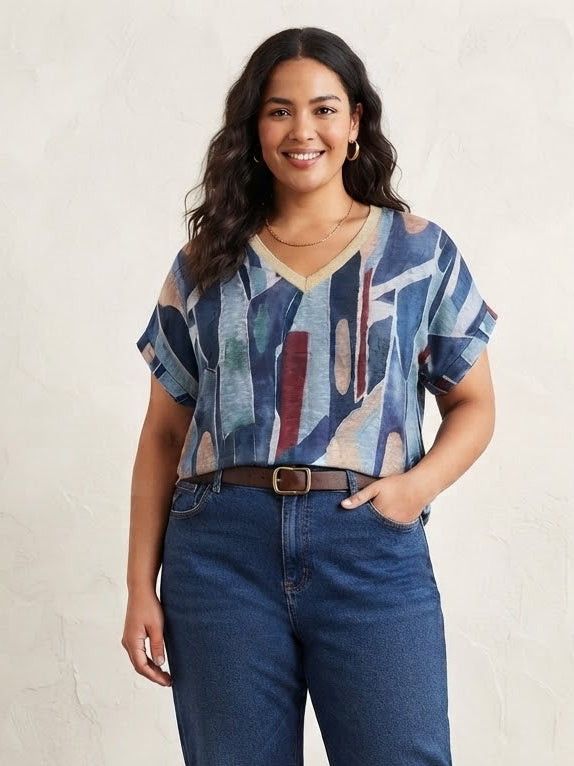 CAMISETA ESTAMPADA | CUELLO V