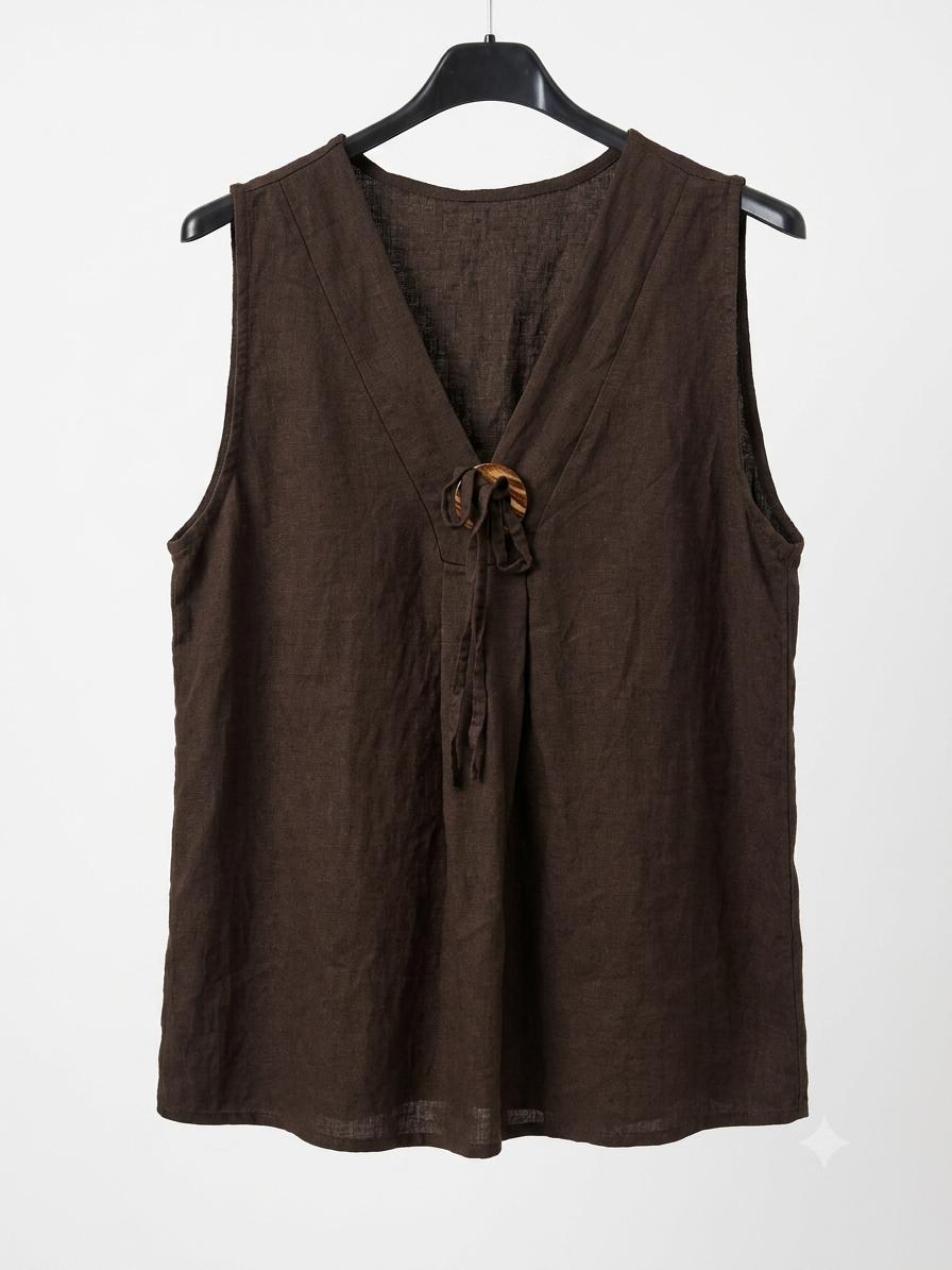 Blusa Fluida | Botón coco en viscosa